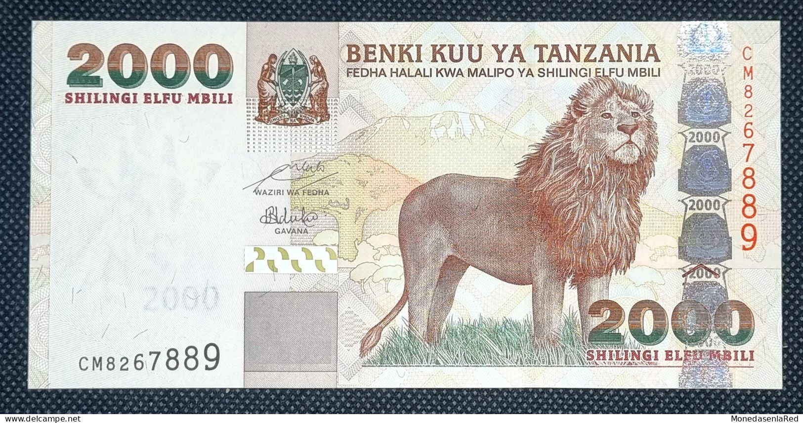 TANZANIA 2000 SHILLINGS AÑO 2009 SC/UNC. P-37b - Tanzanie