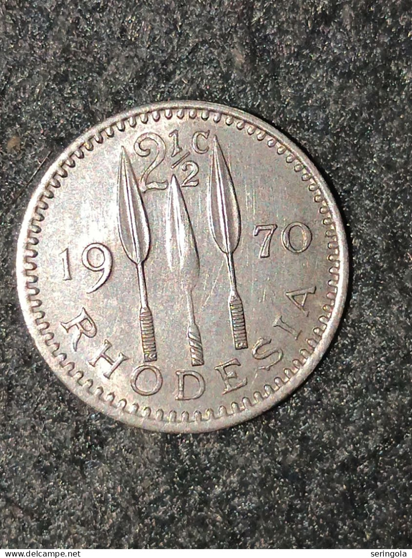 1970 KM # 11.  2 1/2 Cêntimos - Rhodesië