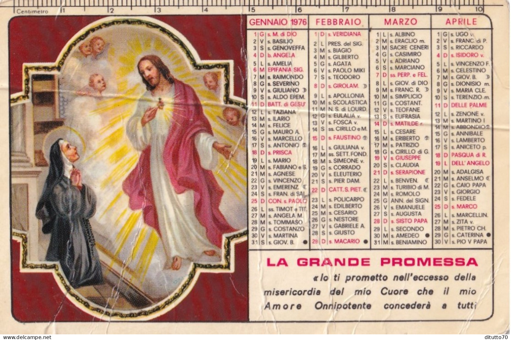 Calendarietto - La Grande Promessa - Anno 1976 - Small : 1971-80