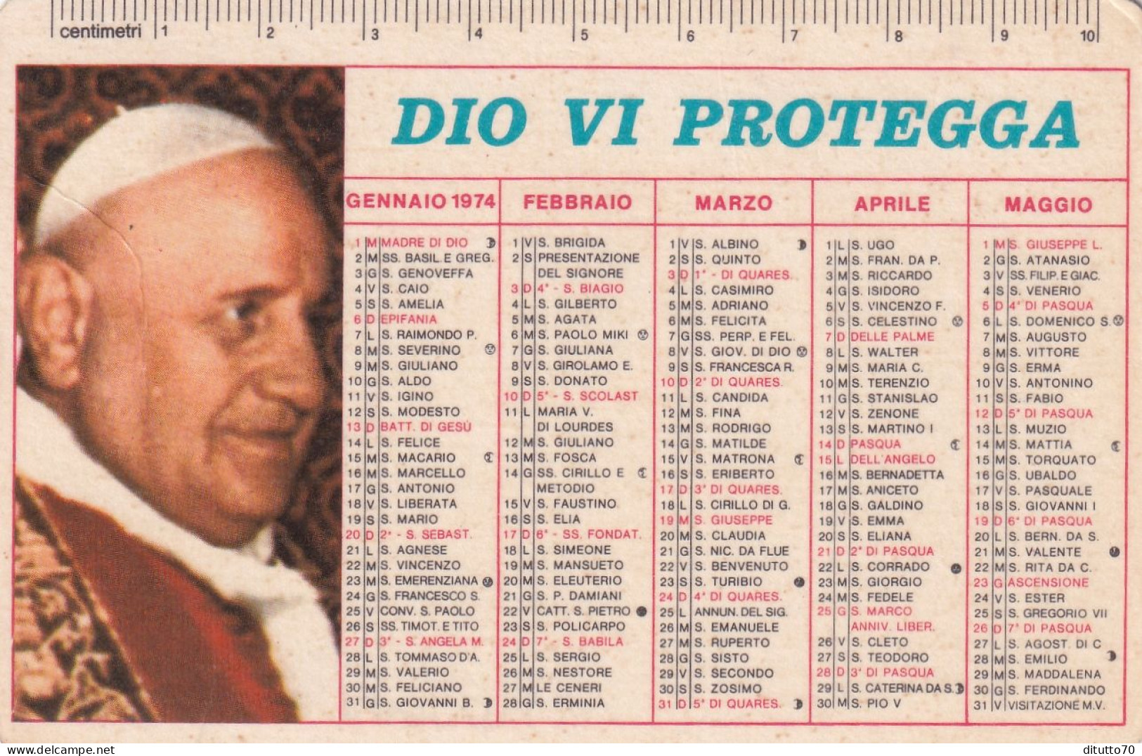 Calendarietto - La Voce Della Scuola Apostolica - Albino - Bergamo - Anno 1974 - Klein Formaat: 1971-80