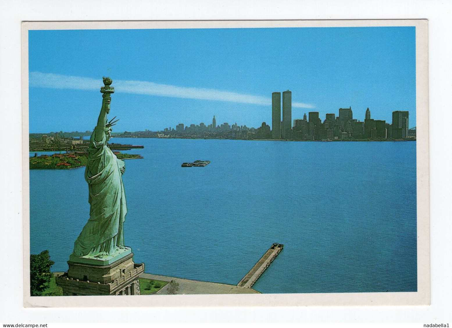 1970s UNITED STATES,NEW YORK,STATUE OF LIBERTY,MANHATTAN,TWIN TOWERS,POSTCARD,MINT - Manhattan