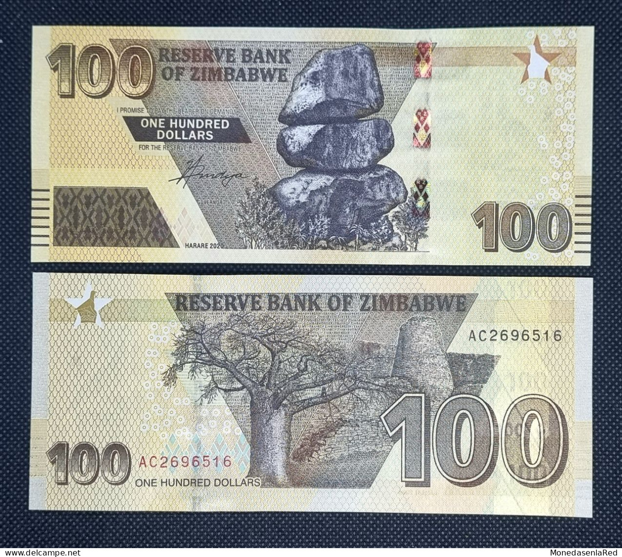 ZIMBABWE 100 DOLARES AÑO 2020 SC/UNC. P-106a ZIMBAWE - Zimbabwe