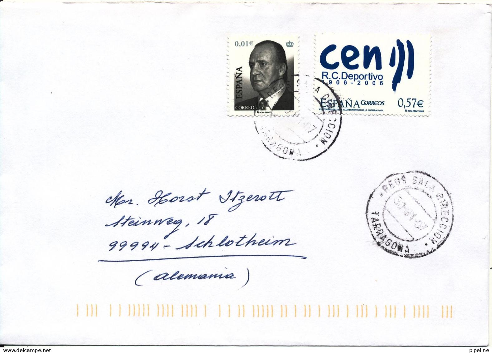 Spain Cover Sent To Germany 30-1-2007 Topic Stamps - Briefe U. Dokumente