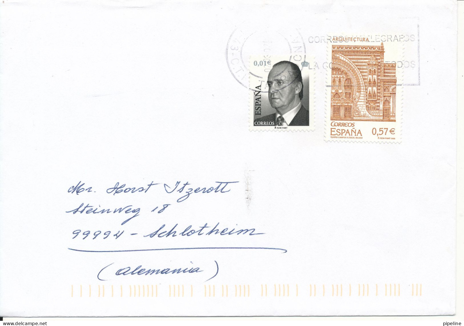 Spain Cover Sent To Germany 2-3-2007 Topic Stamps - Lettres & Documents