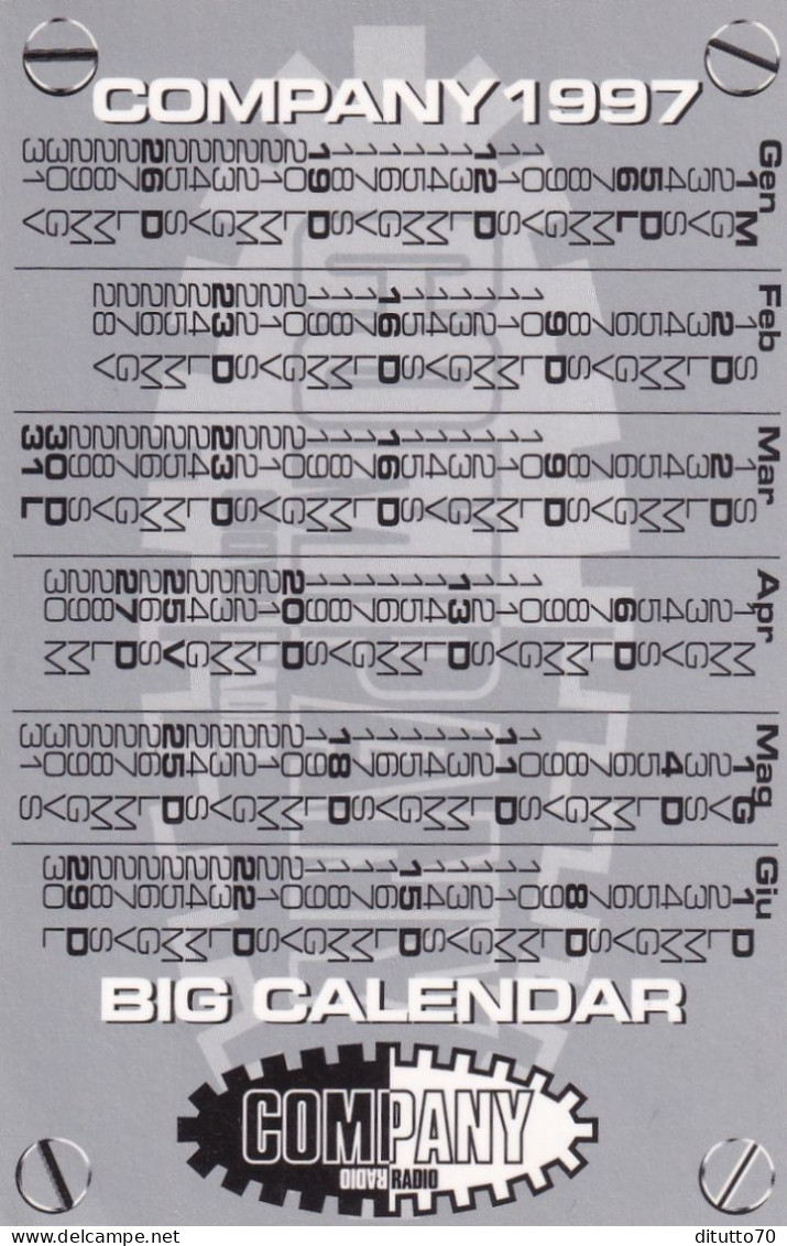 Calendarietto - Company Radio - Anno 1997 - Formato Piccolo : 1991-00