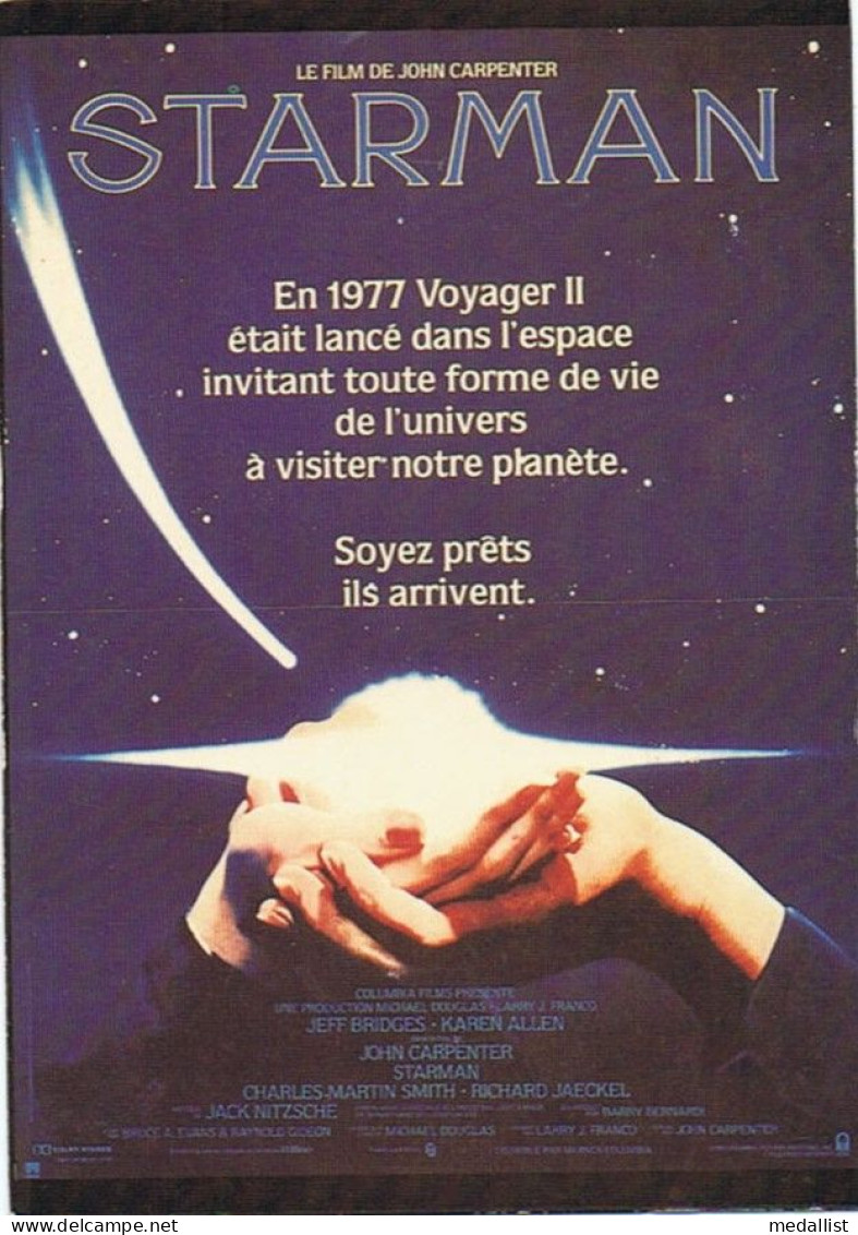 AFFICHE SUR CARTE..FILM..STARMAN..UN FILM DE JOHN CARPENTER..VOIR SCANS - Posters On Cards