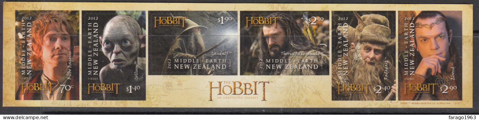 2012 New Zealand The Hobbit Movies Film Tolkien Miniature Sheet Of 6 MNH @ BELOW FACE VALUE - Neufs