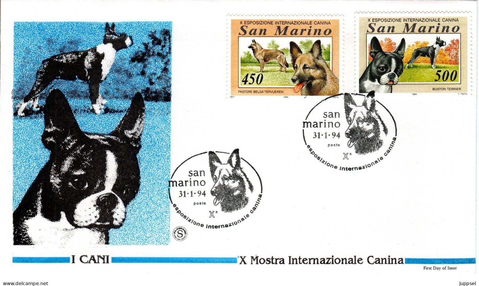 SAN MARINO  FDC, Pedigree Dogs /  SAINT MARIN , Lettre De Première Jour, Chiens De Race    1994 - Dogs