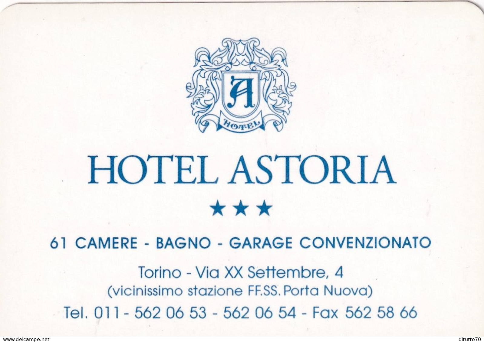 Calendarietto - Hotel Astoria - Torino - Anno 1997 - Formato Piccolo : 1991-00