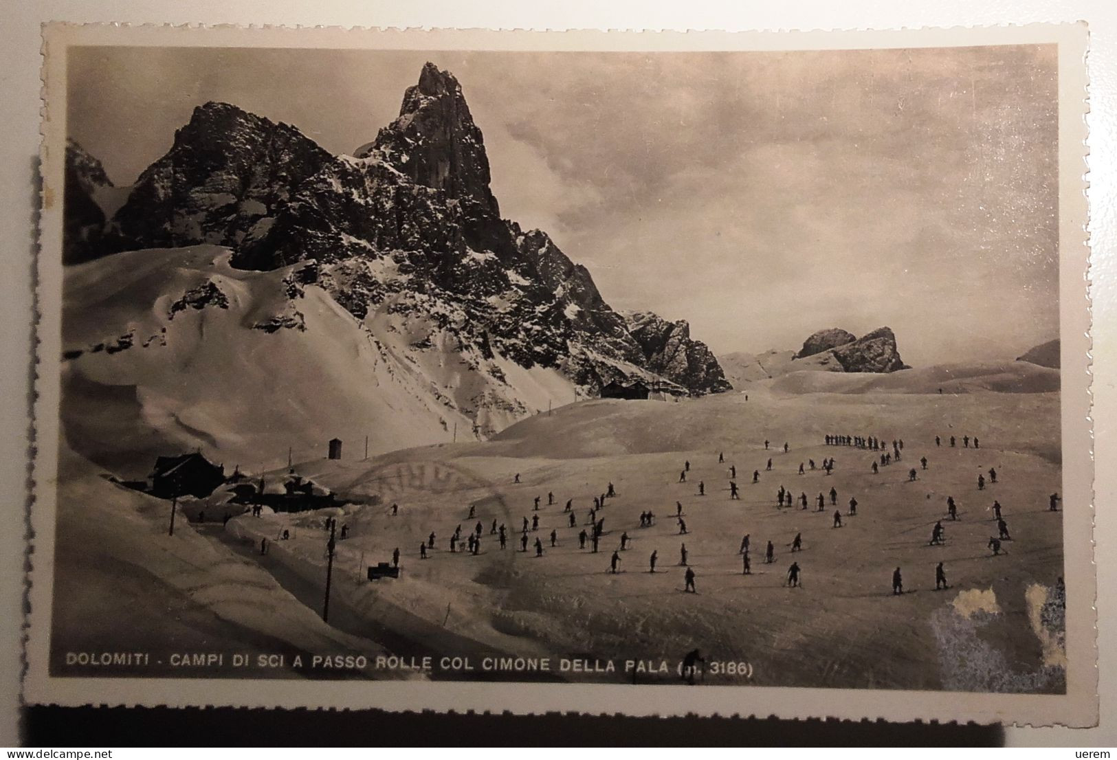 TRENTINO ALTO ADIGE TRENTO DOLOMITI CAMPO DI SCI A PASSO ROLLE COL CIMONE DELLA PALA  FORMATO Piccolo Viaggiata 1942 Leg - Trento