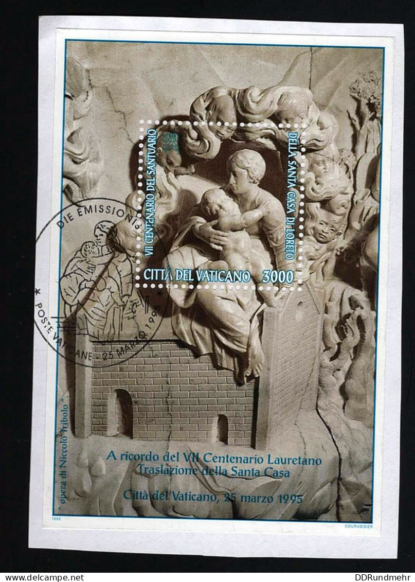 1995 Casa Sancta To Loreto Michel VA BL15 Stamp Number VA 977 Yvert Et Tellier VA BF15 Used - Blocchi E Foglietti