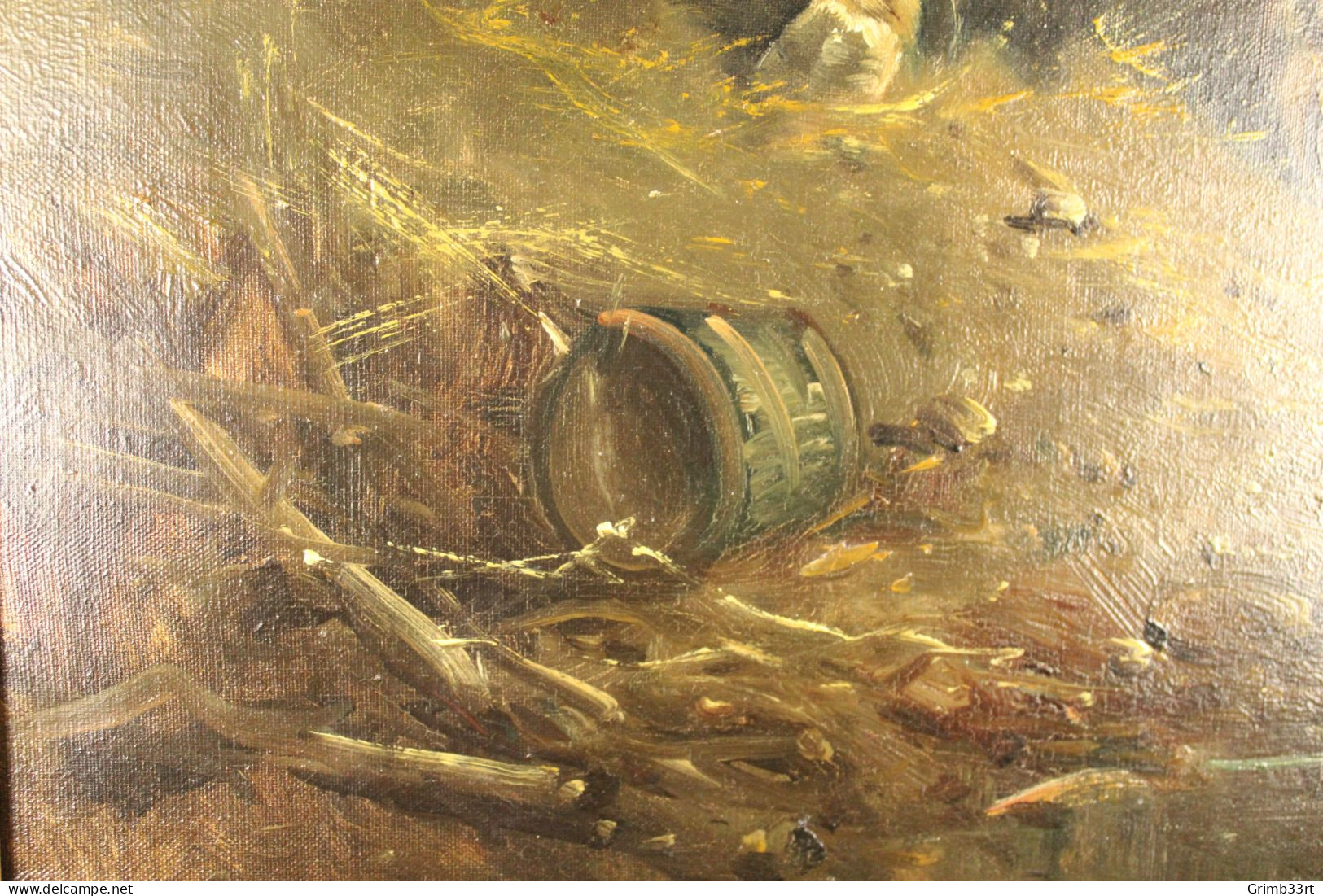 Henry Schouten (1857-1927) - Chevaux devant l'étable - Olie op doek - 79 x 58 cm