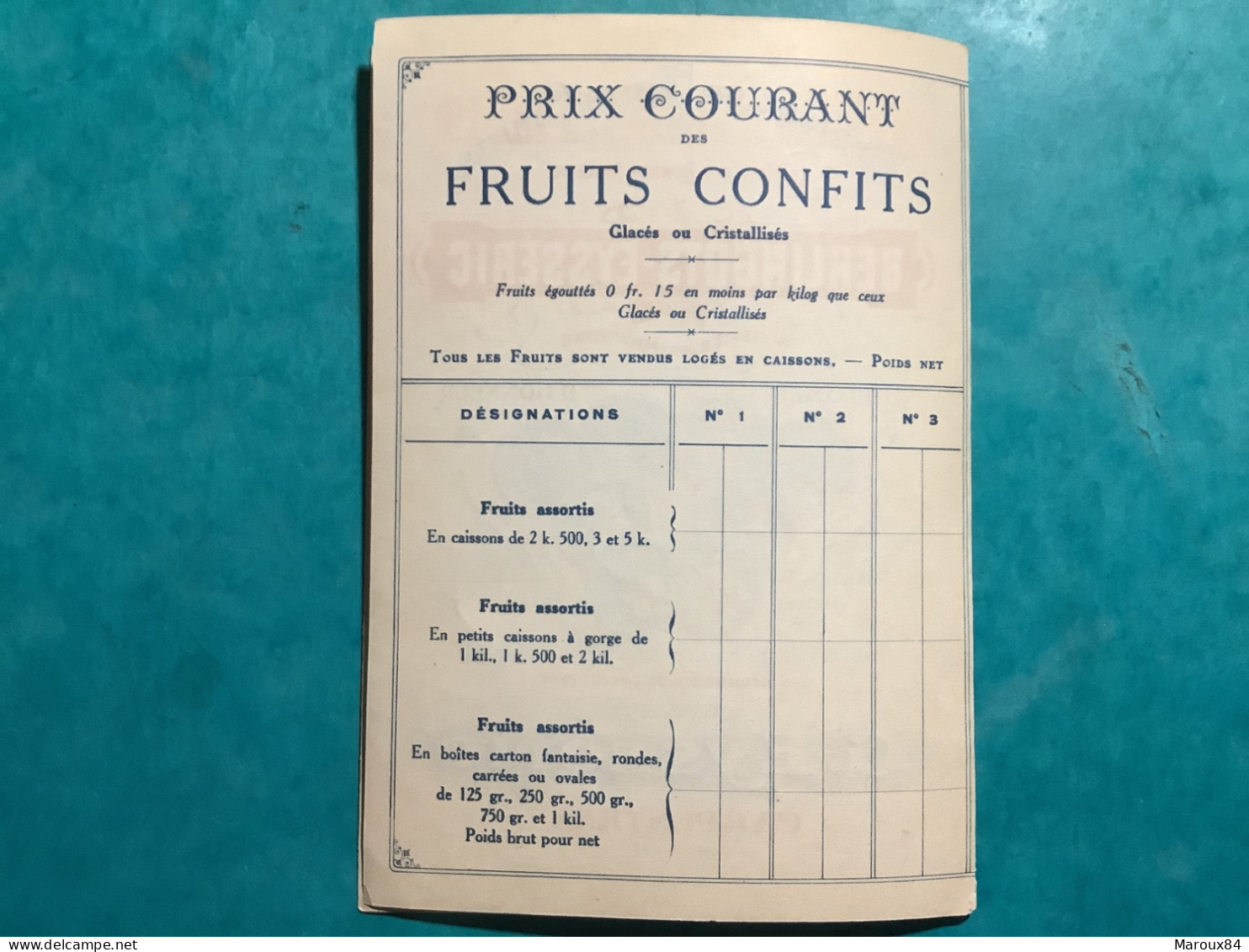 84/ Dépliant Pub Fabrique De Fruits Confits Berlingots Eysseric Carpentras - Food