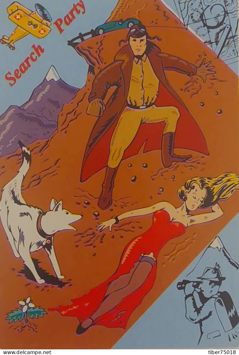 Carte Postale - Search Party Udstyr (Bande Dessinée) Illustration Anders Visby (pilote - Chien - Pin-up) - Stripverhalen