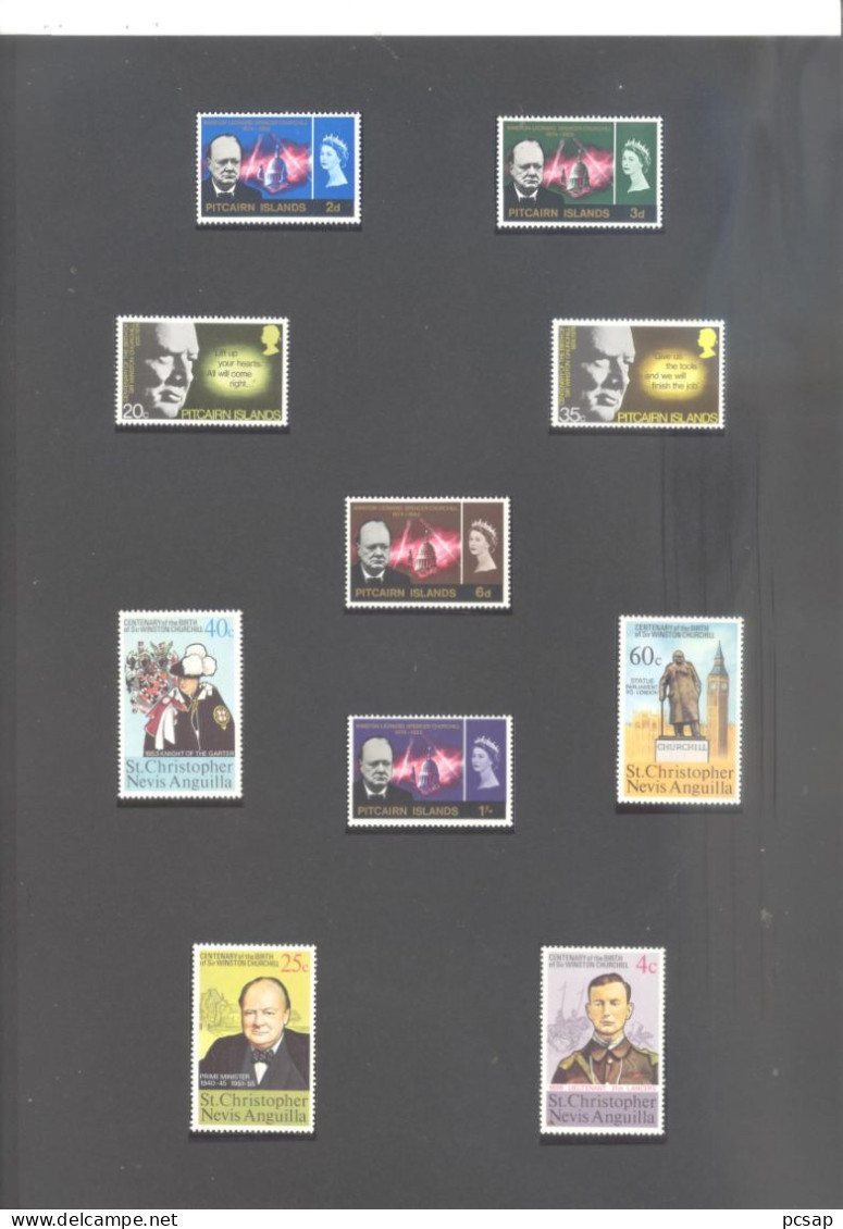 Album YT de plus de 470 timbres et blocs neufs sur Sir Winston Churchill (TBE)