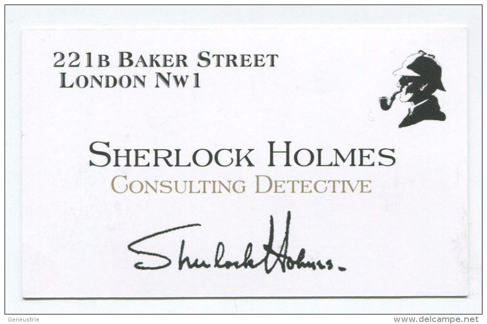 Carte De Visite De Sherlock Holmes ! Sherlock Holmes Business Card !  221b Baker Street London - Londres - Cartoncini Da Visita