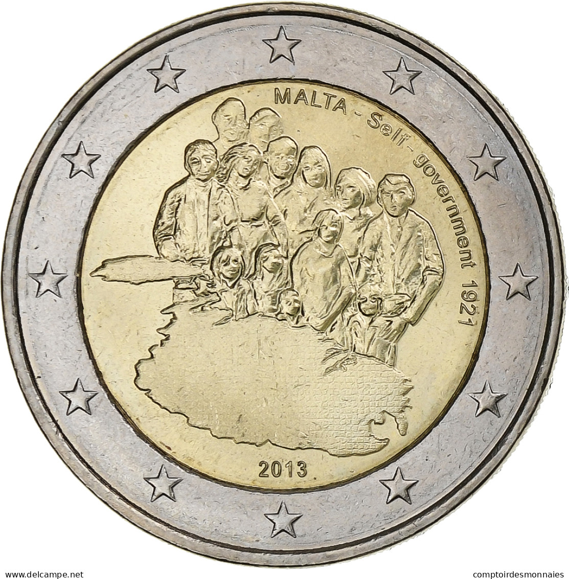 Malte, 2 Euro, Gouvernement Autonome, 2013, SUP, Bimétallique - Malta