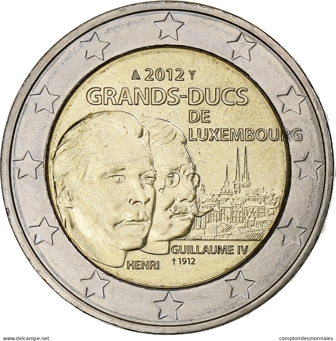 Luxembourg, 2 Euro, Grand-Duc Guillaume IV, 2012, Utrecht, SUP, Bimétallique - Luxembourg