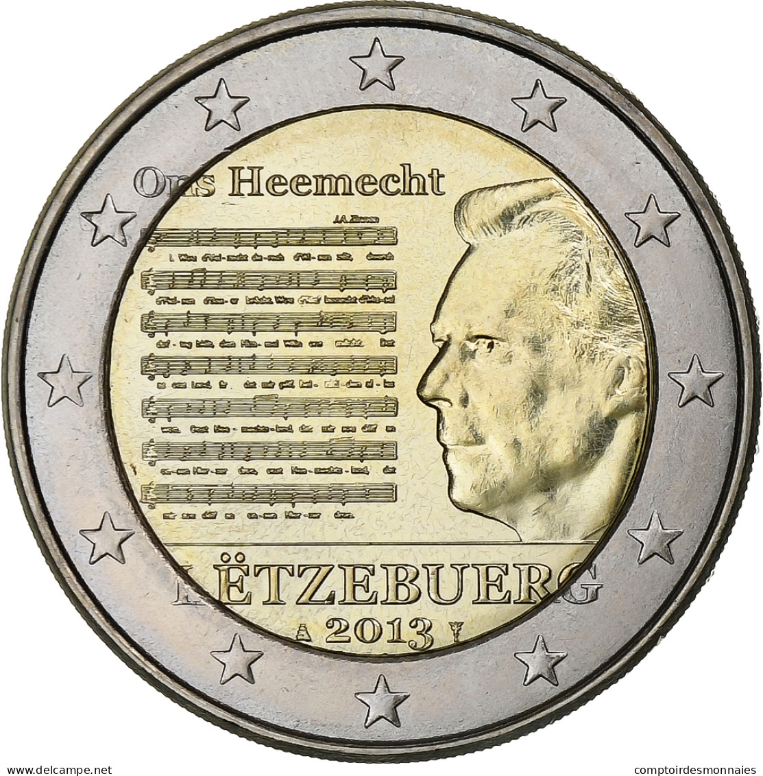 Luxembourg, 2 Euro, Hymne National, 2013, Utrecht, SPL, Bimétallique, KM:New - Lussemburgo