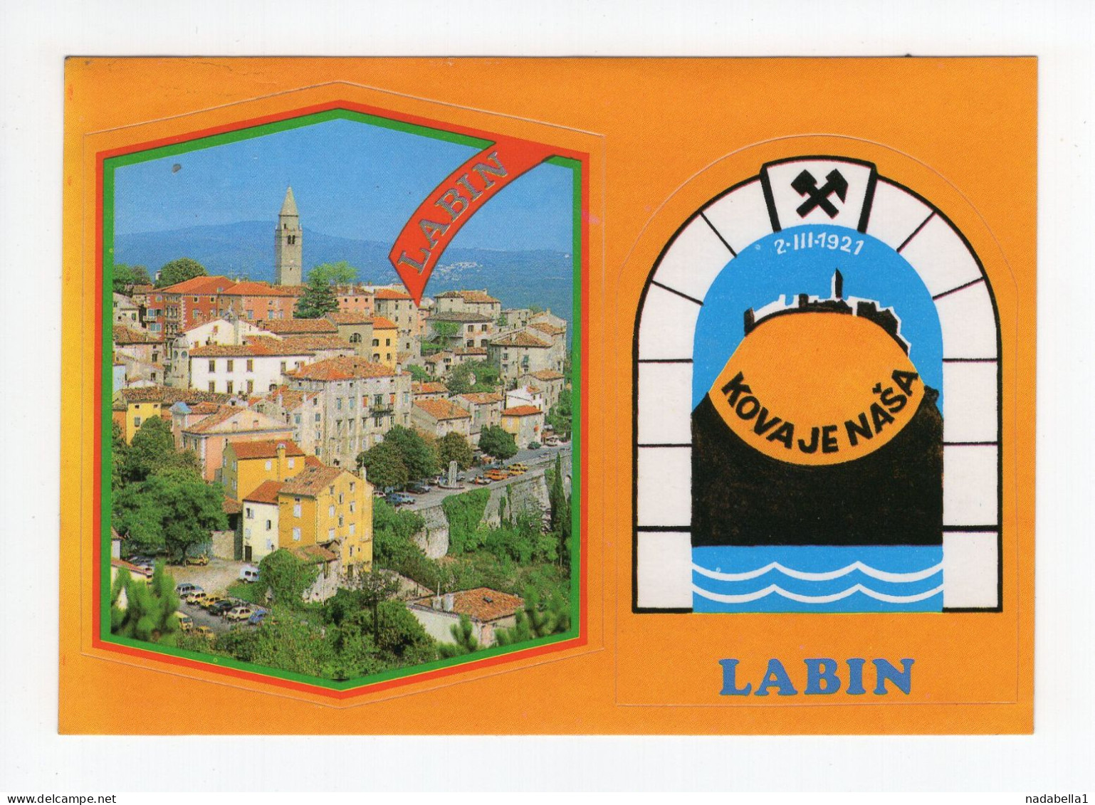 1970? YUGOSLAVIA,CROATIA,LABIN,SELF ADHESIVE LABELS,DETACHABLE ON POSTCARD,LABIN MINE,MINT - Yougoslavie