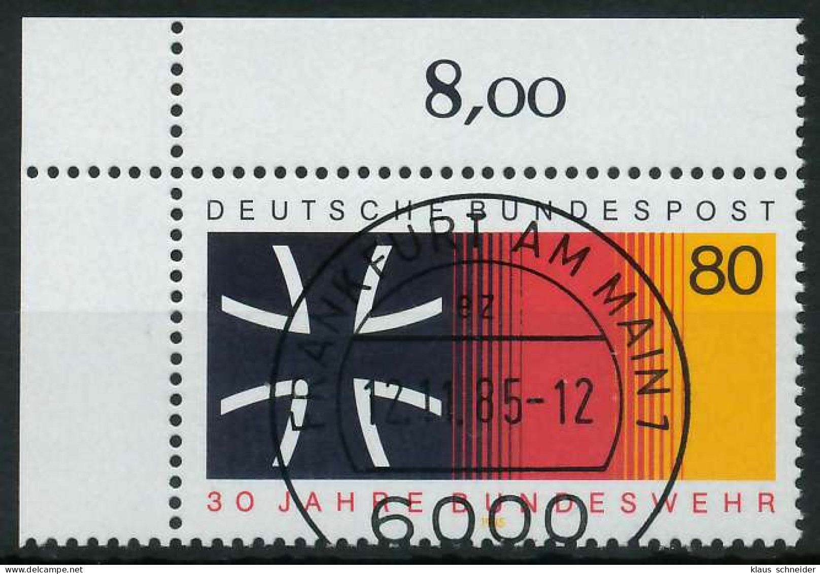 BRD BUND 1985 Nr 1266 Zentrisch Gestempelt ECKE-OLI X8547EE - Oblitérés