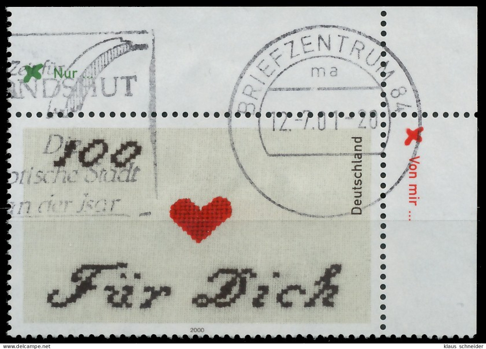BRD BUND 2000 Nr 2138 Gestempelt ECKE-ORE X3D07EA - Used Stamps
