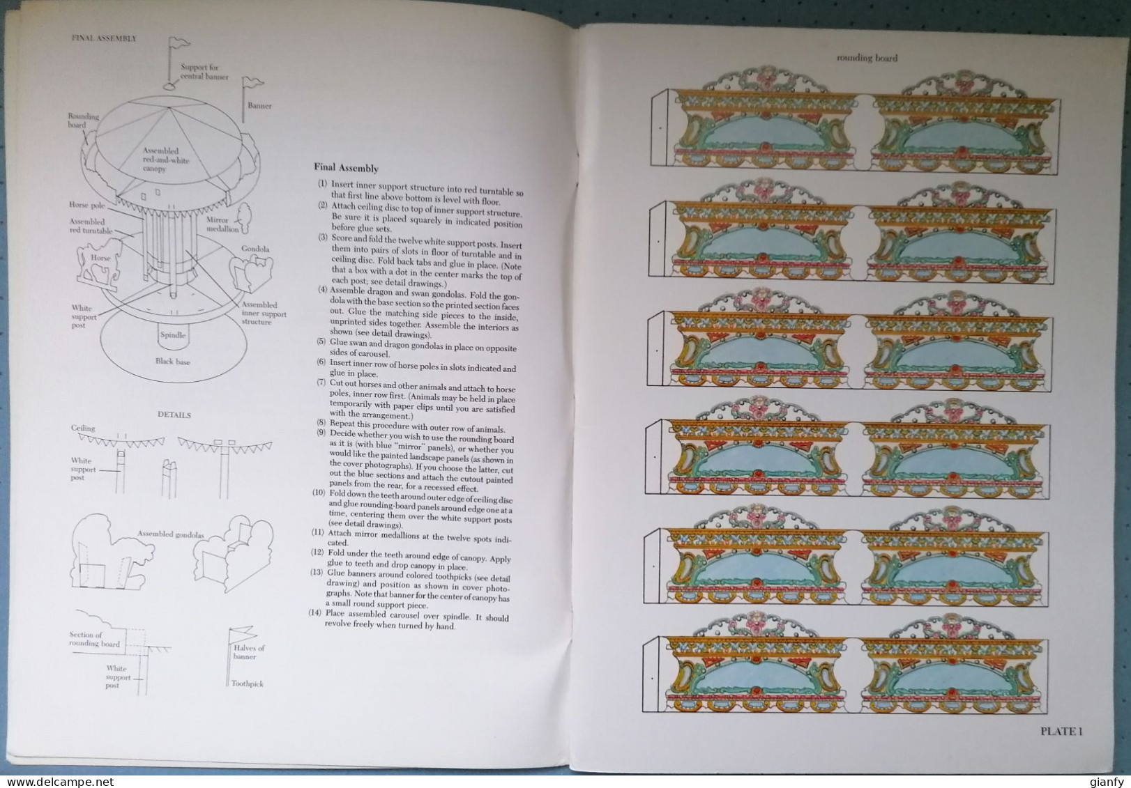 GIOSTRA DI CARTA DA RITAGLIARE CUT & ASSEMBLE CAROUSEL BY FULL COLOR A.G. SMITH - Other & Unclassified