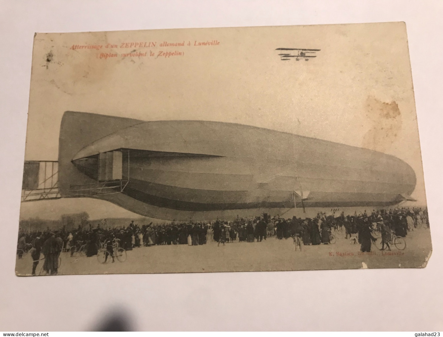 CP DE 1913 ZEPPELIN ALLEMAND LUNEVILLE ATTERRISSAGE AVION BI-PLAN - Zeppeline