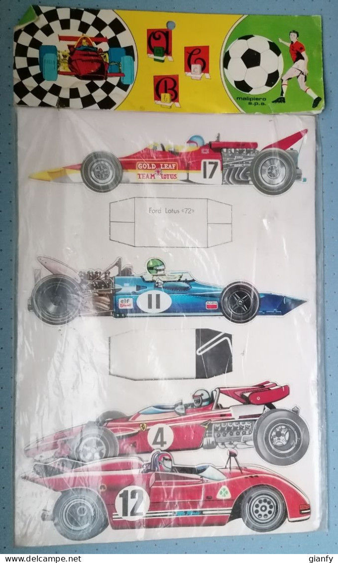 AUTOMOBILI FORMULA 1 DI CARTA DA RITAGLIARE LOTUS FERRARI ALFA ROMEO PORCHE 1970 - Sonstige & Ohne Zuordnung