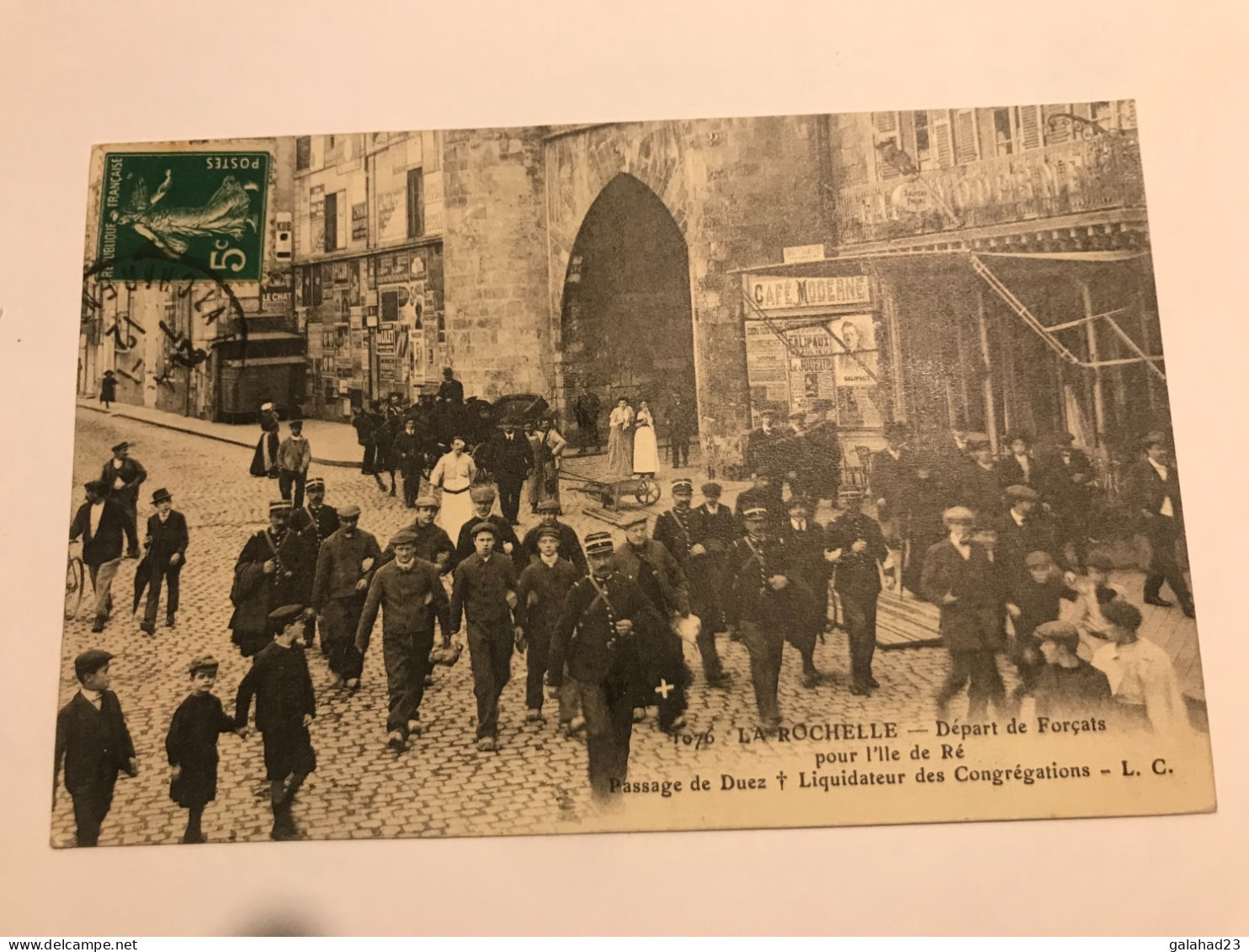 CP DE 1912 LA ROCHELLE DEPART DE FORCATS POUR L'ILE DE RE BAGNE - Presidio & Presidiarios