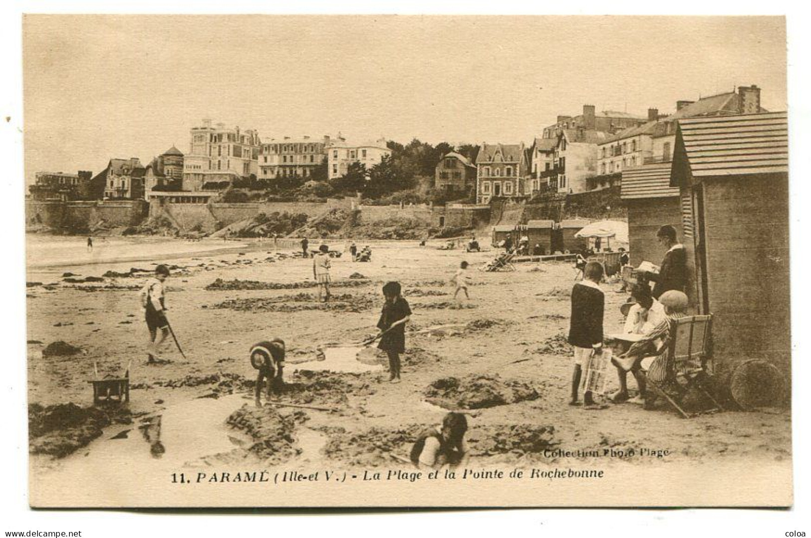 PARAME La Plage Et La Pointe De Rochebonne Cabines De Plage Animée - Parame