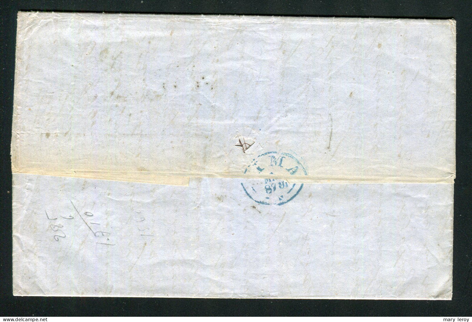 Superbe & Rare Lettre En Double Port Du Havre Pour Lima ( Pérou - 1870 ) Avec Les N° 29 & 32 - 1863-1870 Napoleone III Con Gli Allori