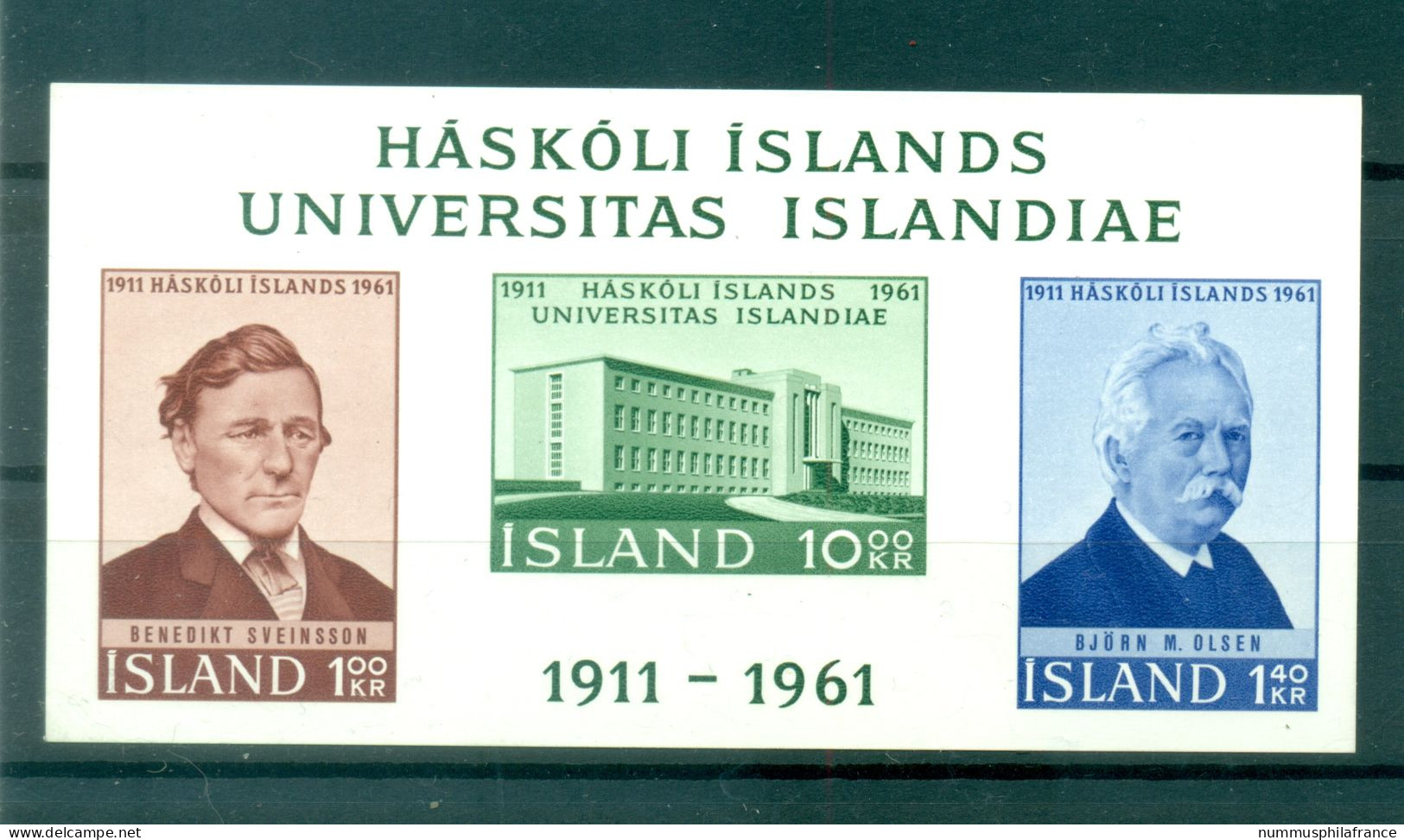 Islande 1961 - Y & T Bloc N. 3 - Université (Michel Bloc N. 3) - Blokken & Velletjes