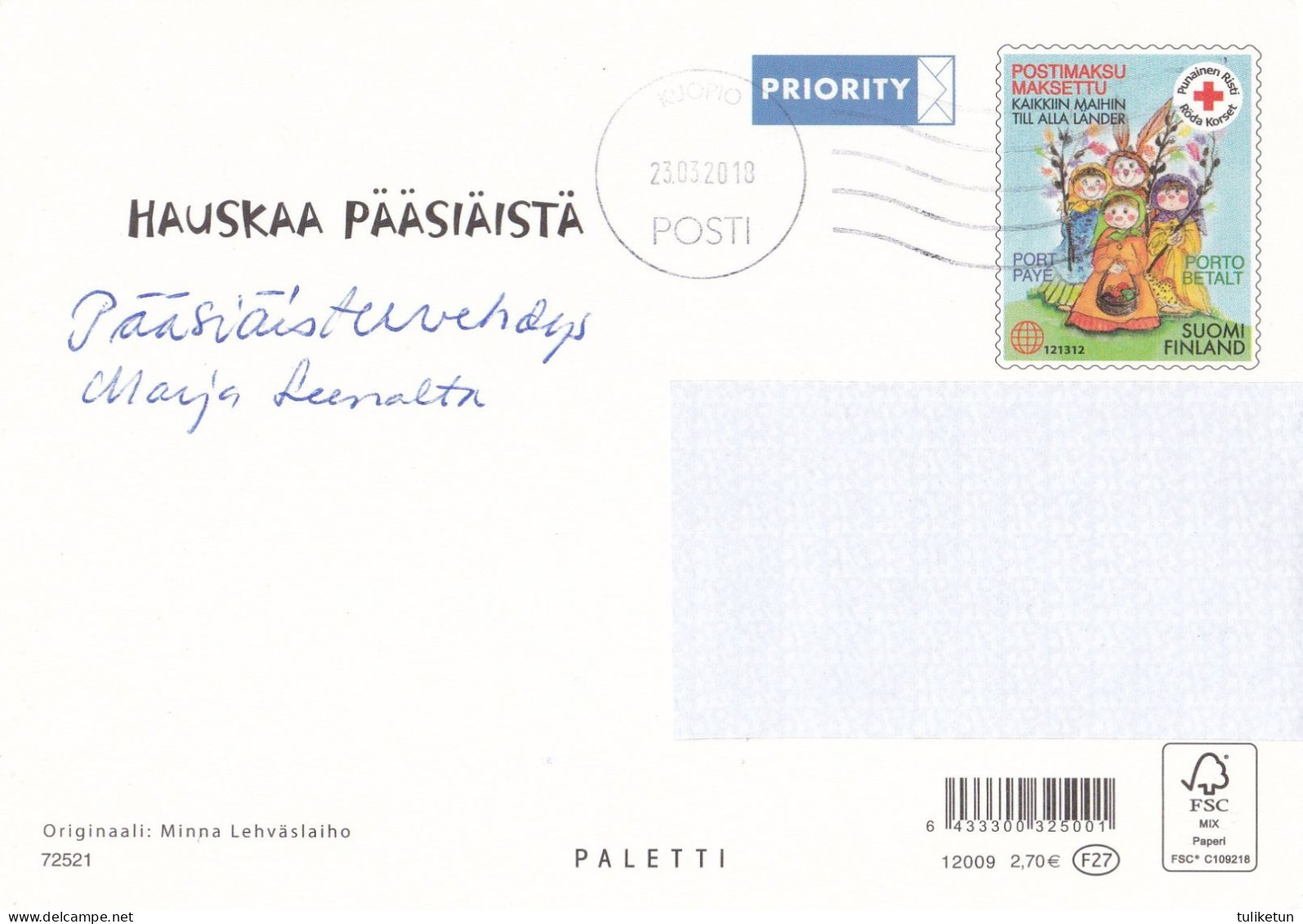 Postal Stationery - Chicks On The Tree - Easter Eggs - Red Cross - Suomi Finland - Postage Paid - Enteros Postales