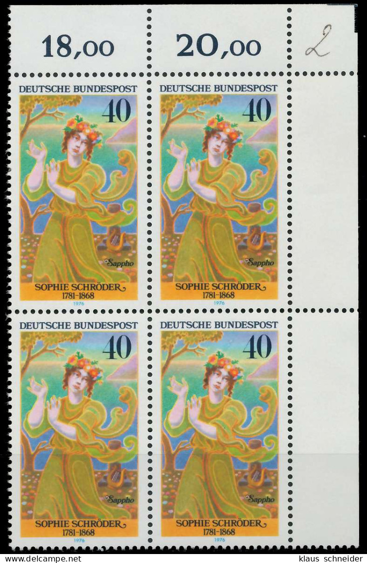 BRD BUND 1976 Nr 909 Postfrisch VIERERBLOCK ECKE-ORE X600096 - Unused Stamps