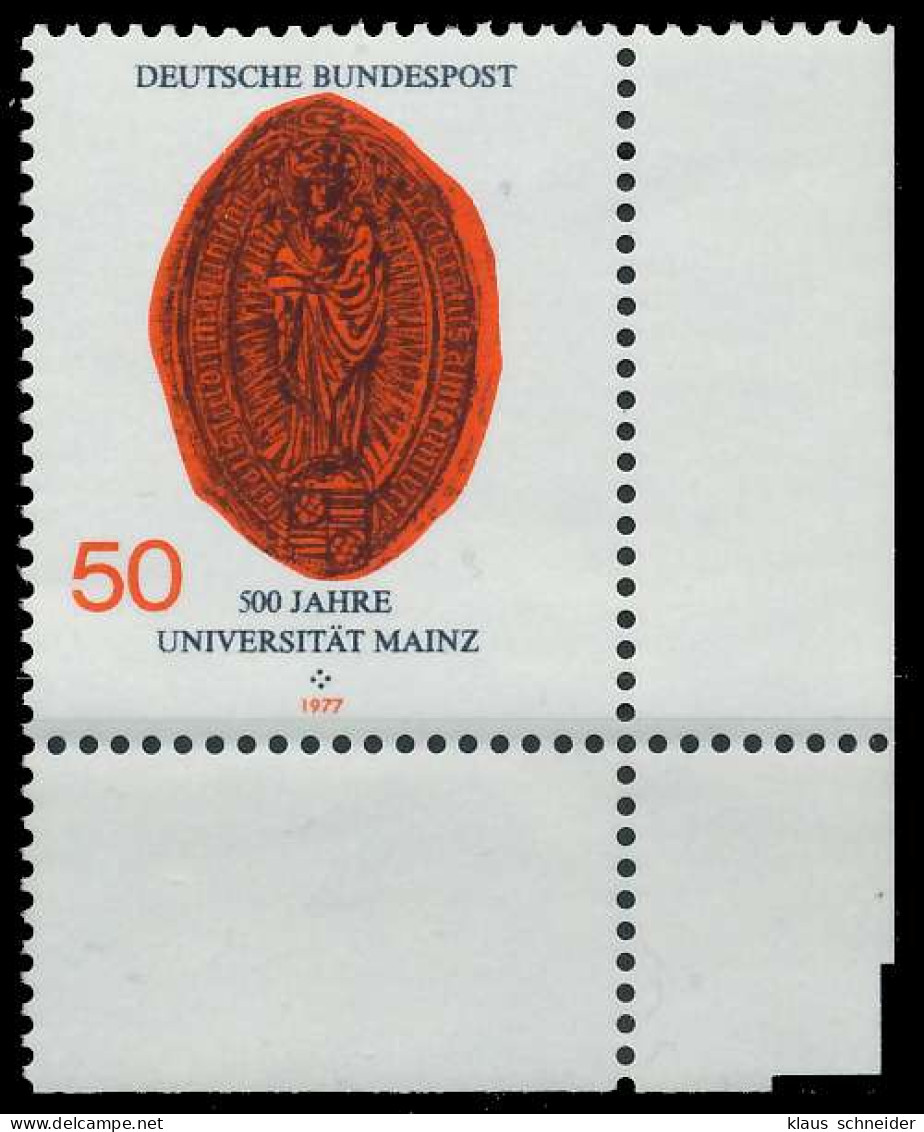 BRD BUND 1977 Nr 938 Postfrisch ECKE-URE X600492 - Unused Stamps