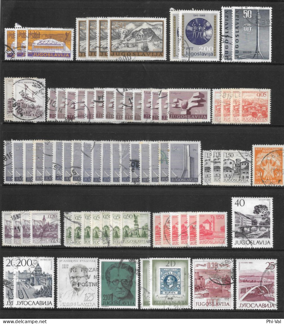 (LOT365) Yugoslavia, 130 Different Stamps And Many Duplicates. 60's To 80's. F NH - Gebraucht