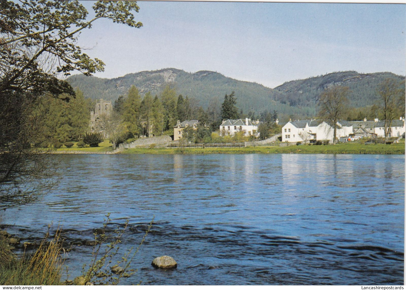 Postcard The Cathedral & River Tay Dunkeld My Ref B26415 - Perthshire