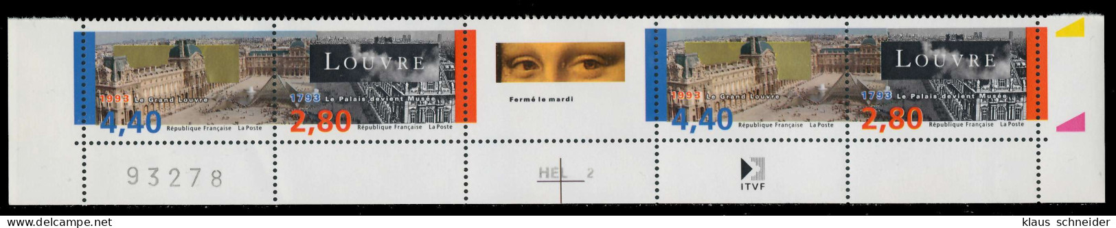 FRANKREICH 1993 Nr 2996-2997 Postfrisch 5ER STR URA X625486 - Unused Stamps