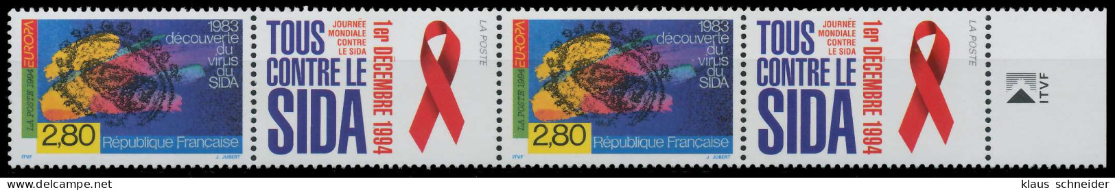 FRANKREICH 1994 Nr 3021Zf 2Pa-DV Postfrisch 4ER STR X6254C6 - Unused Stamps