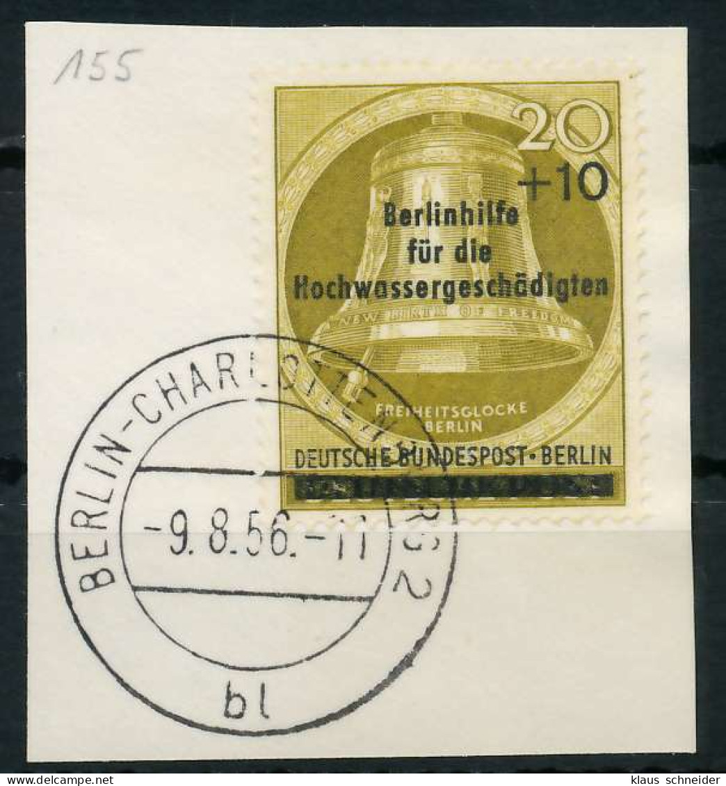 BERLIN 1956 Nr 155 ESST Zentrisch Gestempelt Briefstück X642356 - Gebruikt