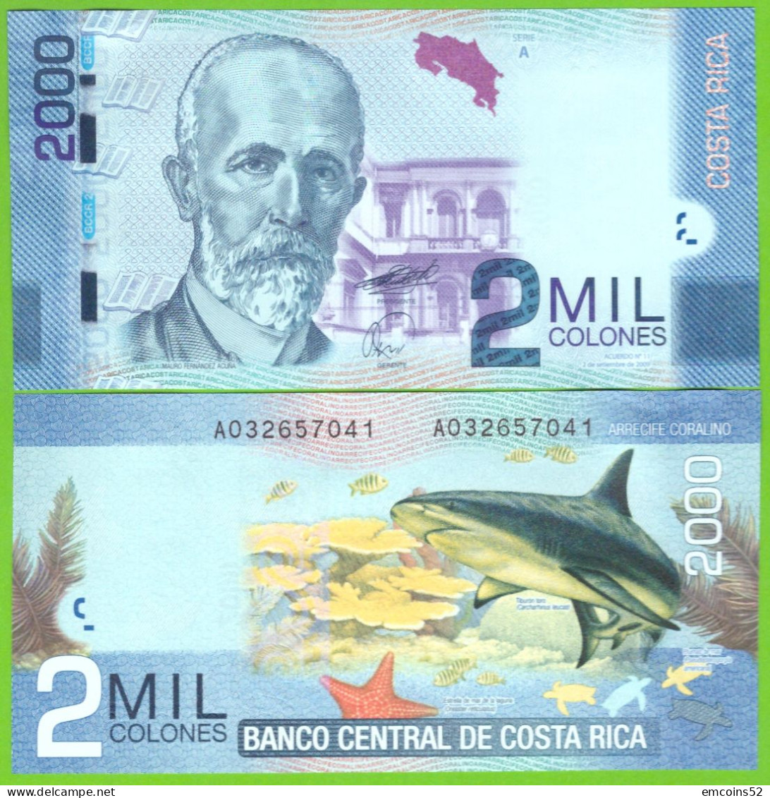 COSTA RICA 2000 COLONES 2009  P-275a UNC - Costa Rica