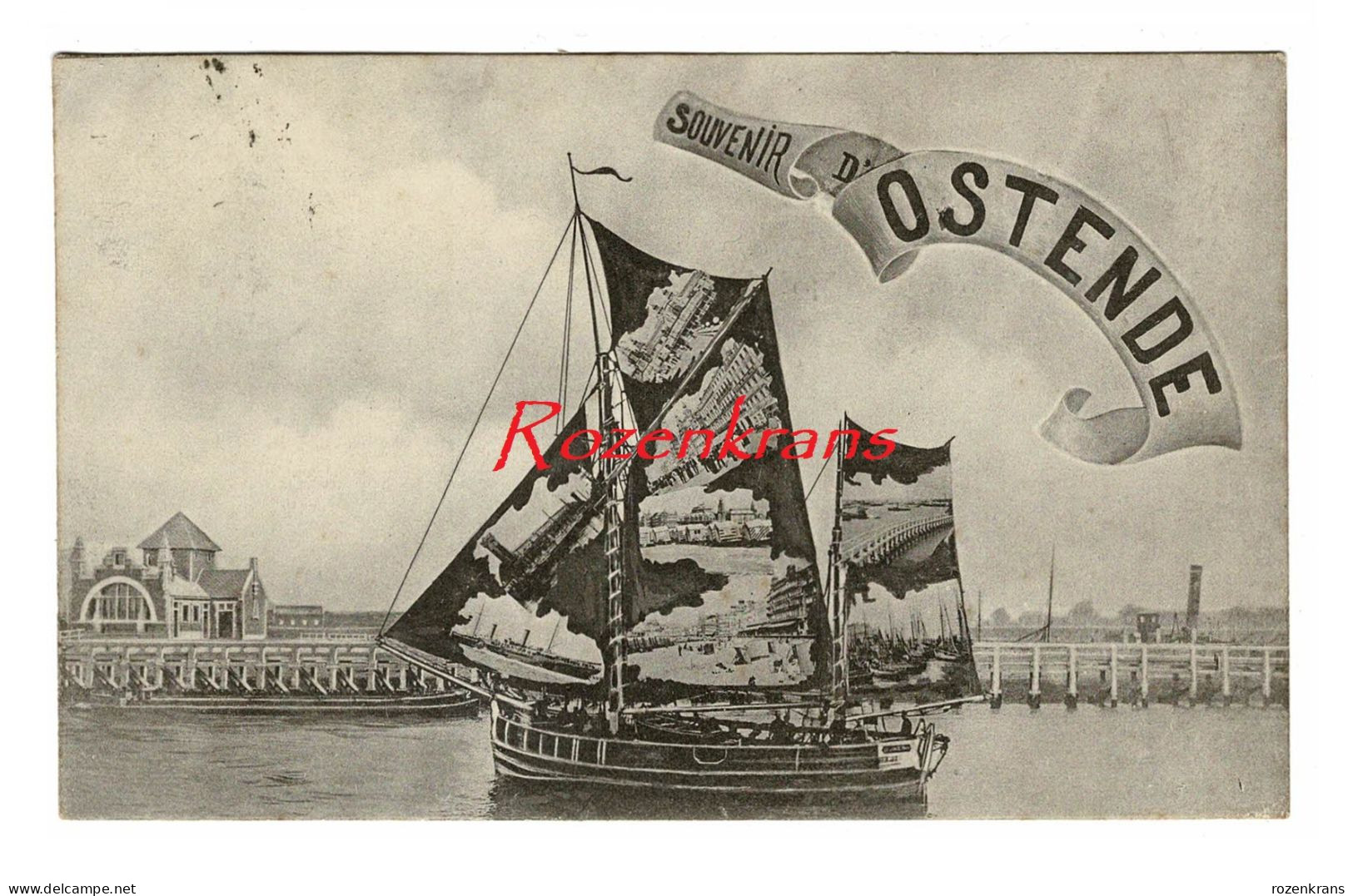 Souvenir D'Ostende Oostende Vissersboot Multivues - Bateau De Peche 1906 - Oostende