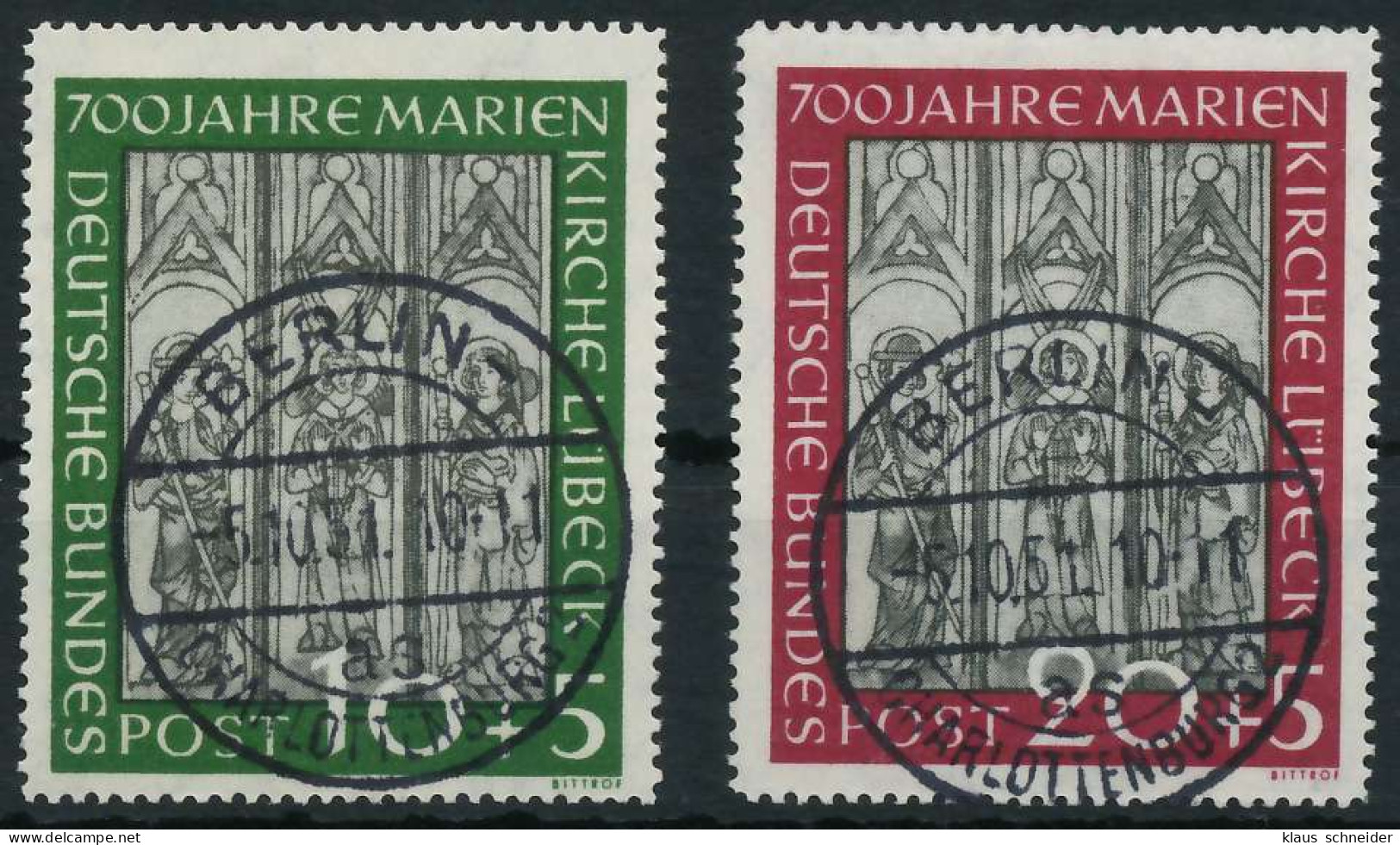 BRD BUND 1951 Nr 139-140 Zentrisch Gestempelt Gepr. X69B75A - Gebraucht