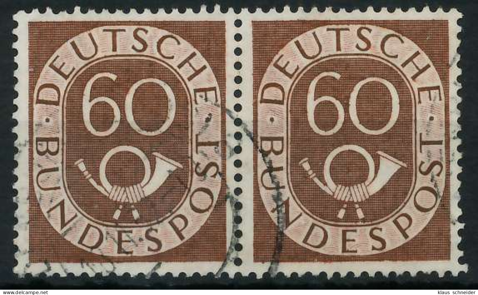 BRD BUND DS POSTHORN Nr 135 Gestempelt WAAGR PAAR X69B81A - Used Stamps