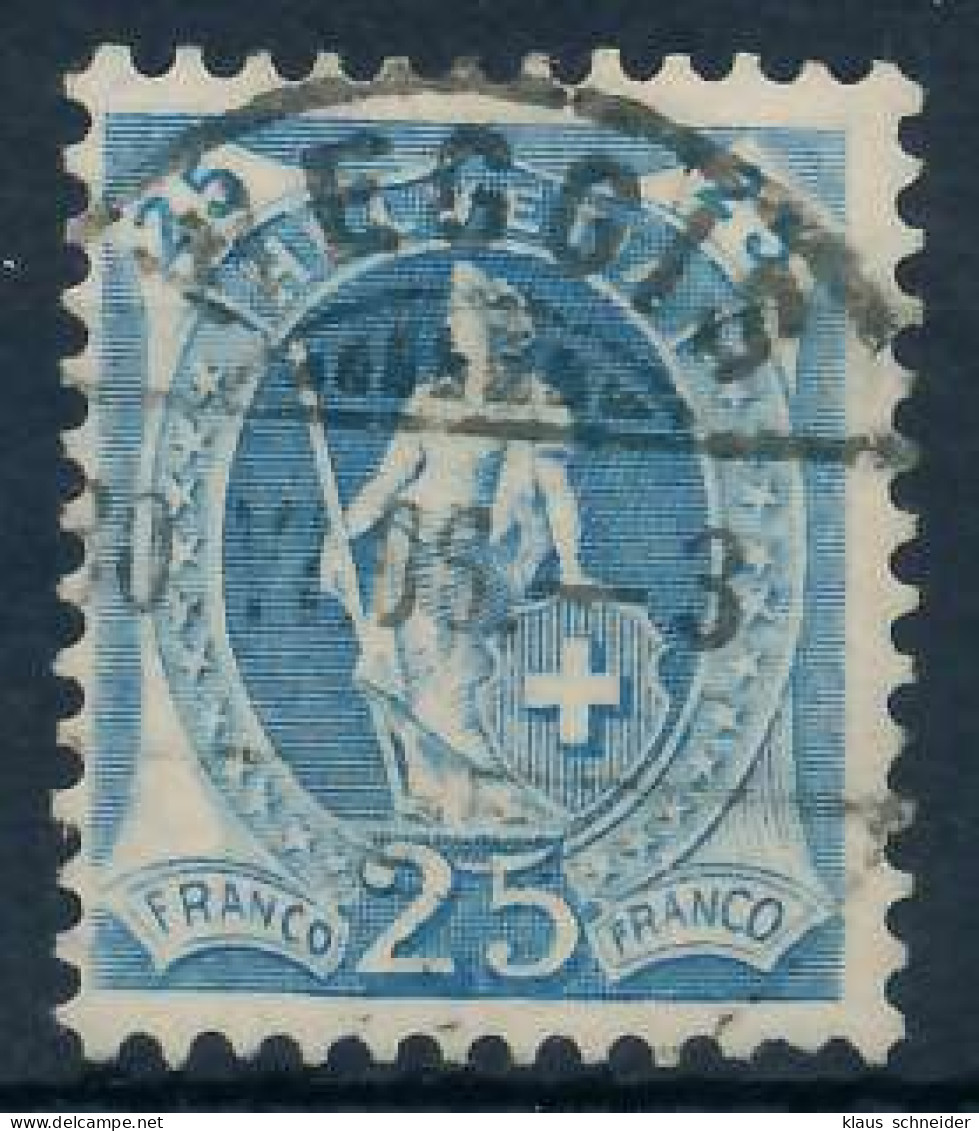SCHWEIZ STEHENDE HELVETIA Nr 81A Zentrisch Gestempelt X6AA71A - Used Stamps