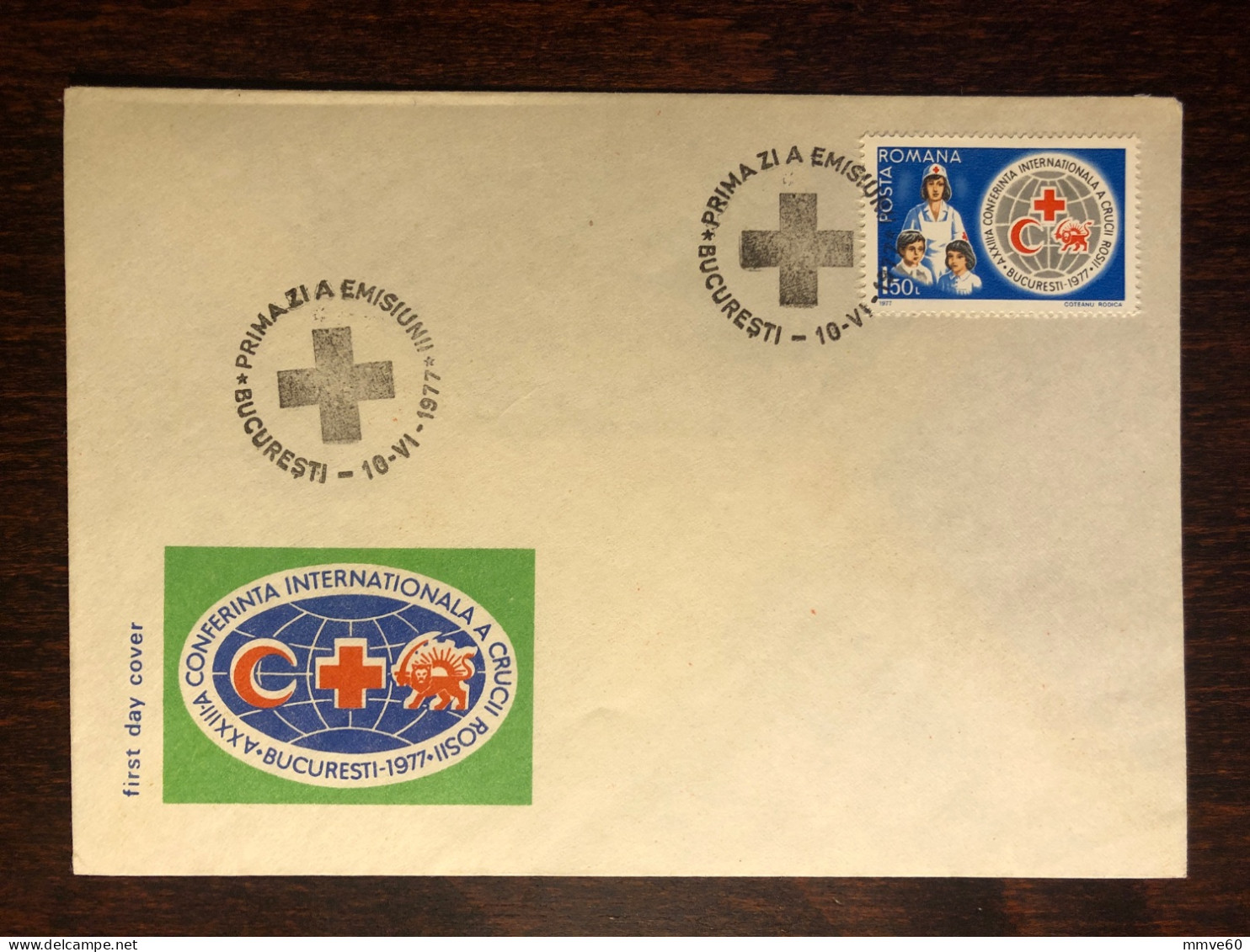 ROMANIA FDC COVER 1977 YEAR RED CROSS HEALTH MEDICINE STAMPS - FDC