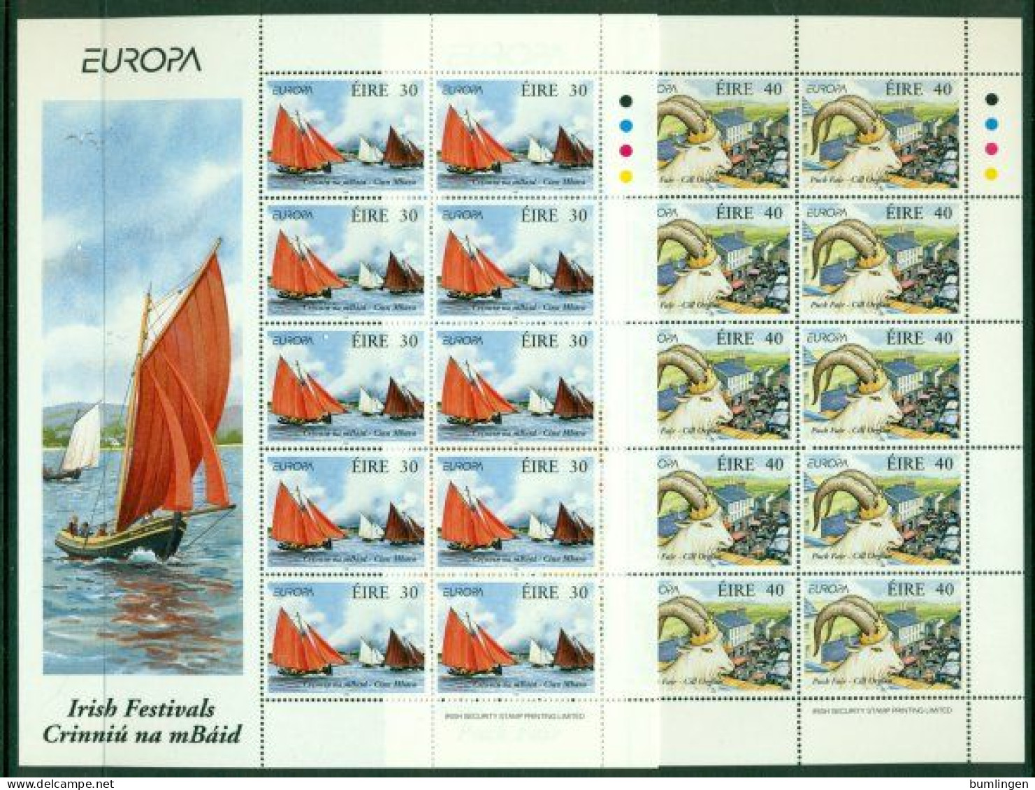 IRELAND 1998 Mi 1068-69 Two Mini Sheets** Europa CEPT – Irish Festivals [B673] - 1998