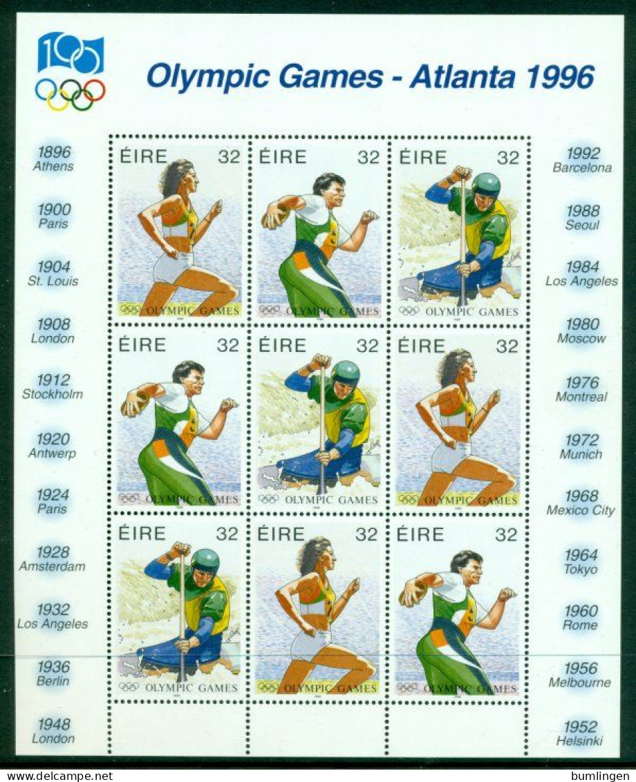IRELAND 1996 Mi 931-33 Mini Sheet** Olympic Summer Games, Atlanta [B676] - Zomer 1996: Atlanta