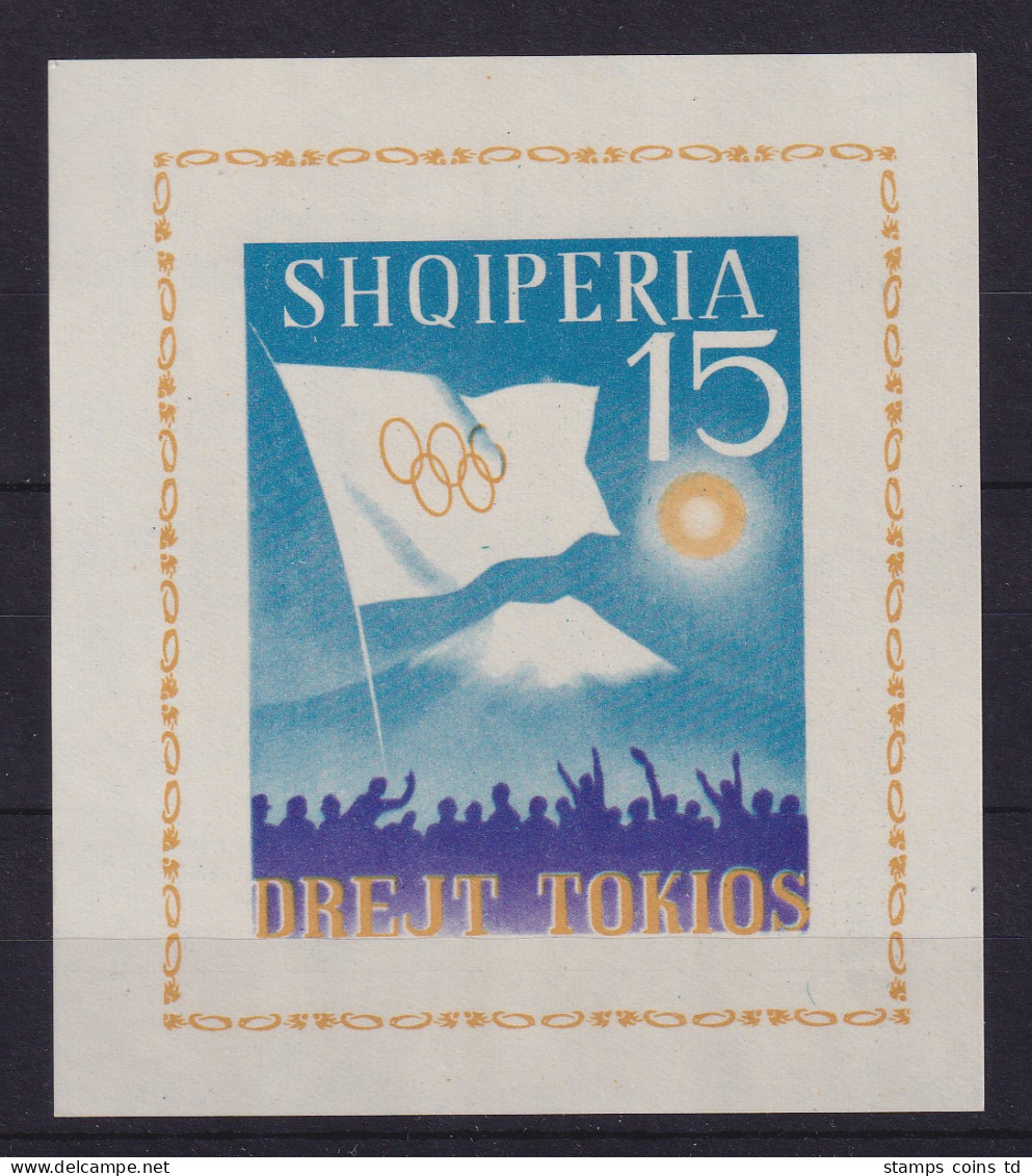 Albanien 1964 Olympiade In Tokio  Mi.-Nr. Block 23 Postfrisch ** - Albanien